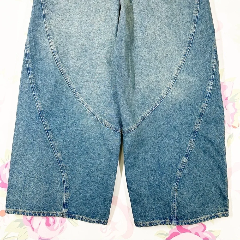 NEW Free People We The Free Chill Vibes Dropped Wide Leg Low Tide Denim Jeans 28